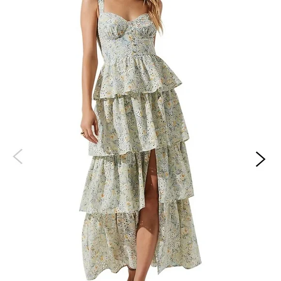 ***SOLD*** ASTR The Label Midsummer Eyelet Embroidered Tiered Dress- Sz L- NWT! - Picture 2 of 9